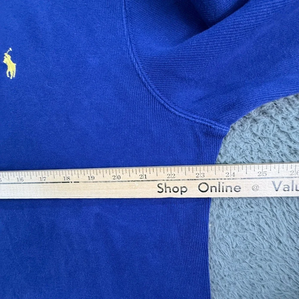 Polo Ralph Lauren Quarter Zip Pullover Mens L Blue‎ Ribbed Cotton Sweater